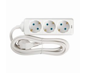 BASE 3 TOMAS CON TT CABLE 2M BLANCO(FAJ)