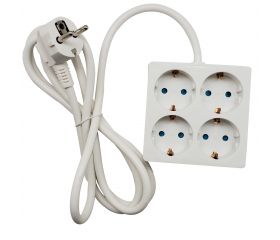 BASE 4 TOMAS TT CUAD. CABLE 2M BL.(FAJ)