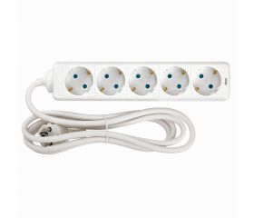 BASE 5 TOMAS CON TT CABLE 2M BLANCO(FAJ)