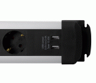 BASE MÚLTIPLE EXTRAPOWER 4 TOMAS 16A 250V + 2 USB CABLE 1,5M 3G1,5 CON PROTECCIÓN EN ALUMINIO SIMON
