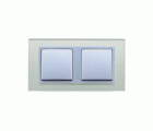 Marco para 2 elementos cristal plata interior aluminio Simon 82 Nature