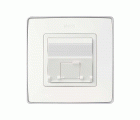 Placa de voz y datos inclinada con guardapolvo para 1 conector RJ45 blanco Simon 82