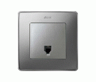 Placa para tomas telefónicas con conectores RJ11 y RJ12 aluminio frío Simon 82 Detail