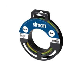 CABLE UNIPOLAR H07V-K 1x1,5MM² 5 METROS AMARILLO/VERDE Simon