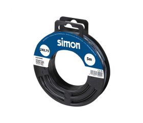 CABLE MANGUERA PLANA H03VVH2-F 2x0,75MM² 5 METROS NEGRO Simon