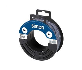 CABLE MANGUERA REDONDA H05VV-F 2x1MM² 5 METROS NEGRO Simon