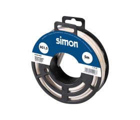 CABLE MANGUERA REDONDA H05VV-F 3G1,5MM² 5 METROS BLANCO Simon