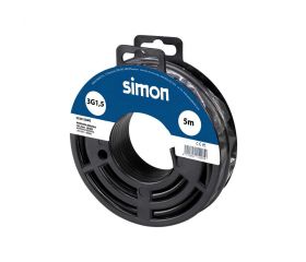 CABLE MANGUERA REDONDA H05VV-F 3G1,5MM² 5 METROS NEGRO Simon