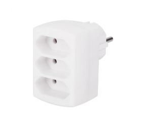 ADAPTADOR TRIPLE FRONTAL 10A 250V BLANCO SIMON BRICO