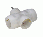ADAPTADOR TRIPLE LATERAL 16A 250V TRANSPARENTE Simon Brico