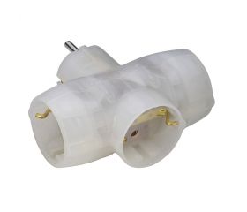 ADAPTADOR TRIPLE LATERAL 16A 250V TRANSPARENTE Simon Brico