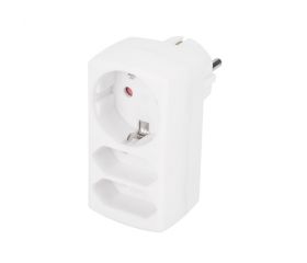 ADAPTADOR 2 TOMAS FRONTAL 10A + 1 TOMA 16A 250V BLANCO SIMON BRICO