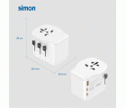 ADAPTADOR DE VIAJE UNIVERSAL 2 USB C + 1 USB A 20W SIMON