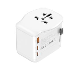 ADAPTADOR DE VIAJE UNIVERSAL 2 USB C + 1 USB A 20W SIMON