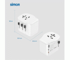 ADAPTADOR DE VIAJE UNIVERSAL 2 USB C + 1 USB A 65W SIMON