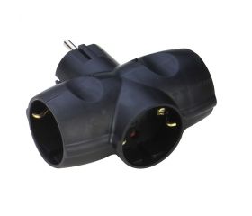 ADAPTADOR TRIPLE LATERAL 16A 250V NEGRO Simon