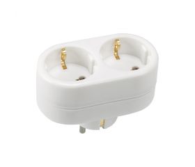 ADAPTADOR DOBLE FRONTAL 16A 250V BLANCO SIMON