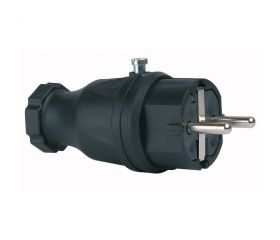 CLAVIJA DE GOMA 100% 16A 250V NEGRA Simon Brico
