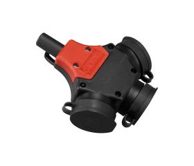 BASE MÓVIL TRIPLE DE GOMA CON TAPA 16A 250V NEGRA/ROJA Simon Brico