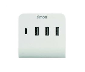 ADAPTADOR 3 USB A + 1 USB C CON SOPORTE PARA SMARTPHONE SIMON