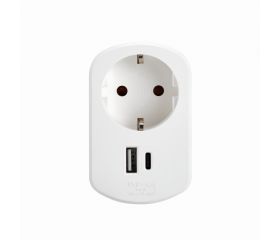 ADAPTADOR COMBI 30W USB A + C + 1 TOMA 16A 250V SIMON