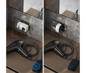 ADAPTADOR GIRATORIO 180 GRADOS PLUG III 2 TOMAS 16A 250V