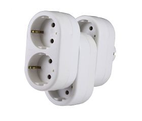 PACK 3 ADAPTADORES DOBLE FRONTAL 16A 250V BLANCO Simon Brico