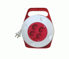 EXTENSIBLE DOMÉSTICO CONTOUR 15M H05VV-F 2X1MM² 4 TOMAS 16A 250V~ BLANCO/ROJO SIMON