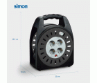 EXTENSIBLE DOMÉSTICO 10M H05VV-F 3G1.5MM² 4 TOMAS 16A 230V~ NEGRO/GRIS SIMON