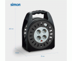 EXTENSIBLE DOMÉSTICO 15M H05VV-F 3G1.5MM² 4 TOMAS 16A 230V~ NEGRO/GRIS SIMON
