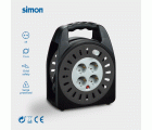 EXTENSIBLE DOMÉSTICO 15M H05VV-F 3G1.5MM² 4 TOMAS 16A 230V~ NEGRO/GRIS SIMON