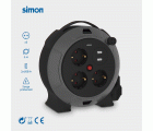 EXTENSIBLE CON USB 5M H05VV-F 3G1.5MM² 3 TOMAS + 2 PUERTOS 16A 250V~ NEGRO/GRIS SIMON
