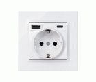ENCHUFE SCHUKO CON USB A+C BLANCO SIMON 10