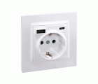ENCHUFE SCHUKO CON USB A+C BLANCO SIMON 10