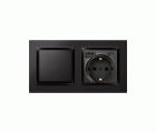 ENCHUFE SCHUKO CON USB A+C NEGRO SIMON 10