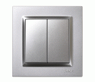 DOBLE CONMUTADOR ALUMINIO SIMON 10