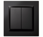 DOBLE CONMUTADOR NEGRO SIMON 10