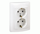 DOBLE BASE ENCHUFE CON TT BLANCO SIMON 10