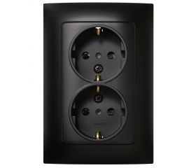 DOBLE BASE ENCHUFE CON TT NEGRO SIMON 10