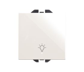 Pulsador con grabado luz 10A 230V~ con luminoso incorporado y sistema de embornamiento rápido blanco Simon 270