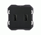 Cargador USB doble 3,1A con smartcharge tipo A negro mate Simon 270