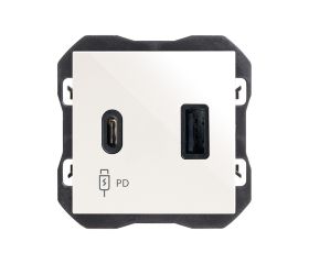 Cargador USB doble A+C 30W Power Delivery blanco Simon 270