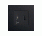Cargador USB doble A+C 30W Power Delivery negro mate Simon 270