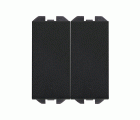 Doble conmutador pulsante 10AX 230V~ de tecla estrecha con sistema de embornamiento rápido negro mate Simon 270