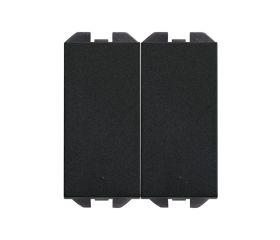 Doble conmutador pulsante 10AX 230V~ de tecla estrecha con sistema de embornamiento rápido negro mate Simon 270