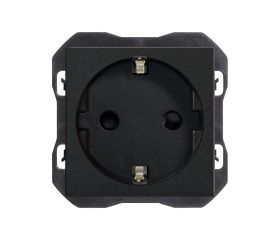 Base de enchufe schuko c16A 250 V~ con sistema de embornamiento a tornillo negro mate Simon 270