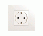 Base de enchufe schuko clean modular 16A 250 V~ con sistema de embornamiento a tornillo blanco Simon 270