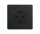 Base de enchufe schuko clean modular 16A 250 V~ con sistema de embornamiento a tornillo negro mate Simon 270