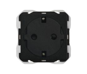 Base de enchufe schuko clean modular 16A 250 V~ con sistema de embornamiento a tornillo negro mate Simon 270