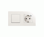 Base schuko 16 A 250V~ con cargador USB C 10,5W blanco Simon 270
